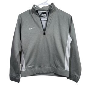 Nike Therma-Fit Grey Half Zip Fleece Lined Athletic Sweatshirt